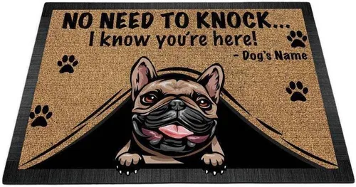 Miniatura 12 de Felpudo personalizado para amantes de los perros, diseño de pastor alemán, No Need to Knock I Konw You're Here, 27.5 x 17.7 pulgadas German Shepherd