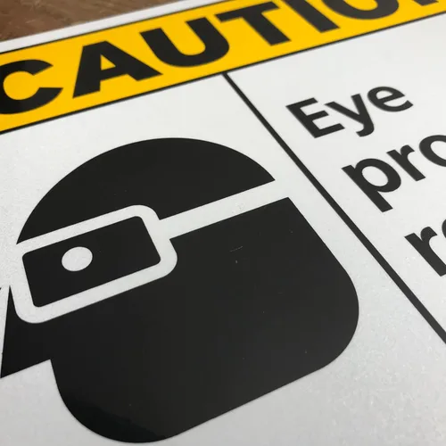 Miniatura 4 de TRADESAFE Letrero de protección ocular requerida de PPE – Letrero de pared, letrero de seguridad de aluminio de instalación rápida, reflector