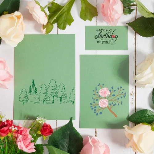 Miniatura 6 de Paquete de 100 tarjetas pesadas en blanco de cartulina verde salvia, papel grueso de 92 libras para invitaciones, tarjetas de felicitación