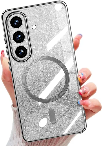 Miniatura 66 de Misscase Funda magnética compatible con iPhone 14 con purpurina y protector de lente de cámara, protección completa, compatible con MagSafe