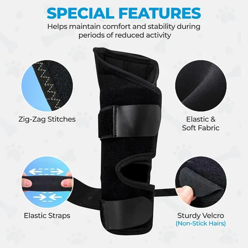 Miniatura 5 de Lycon Rodillera para perro para soporte de ACL - Estabilizador ajustable para patas traseras y articulaciones - Soporte de pierna trasera