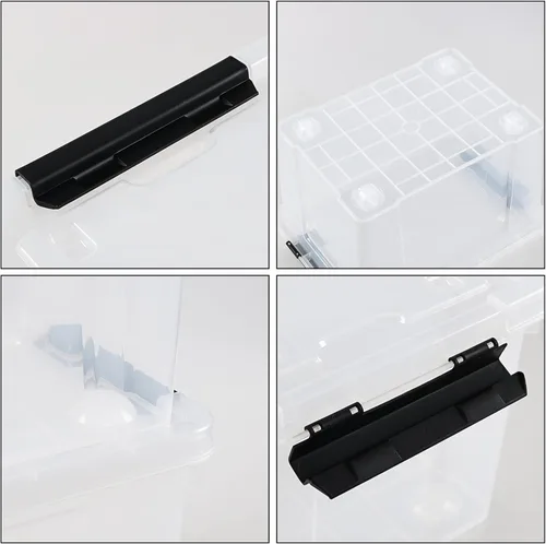 Miniatura 2 de Obstnny 4 paquetes de caja transparente de 22 cuartos de galón con ruedas, contenedor de almacenamiento con tapa de plástico