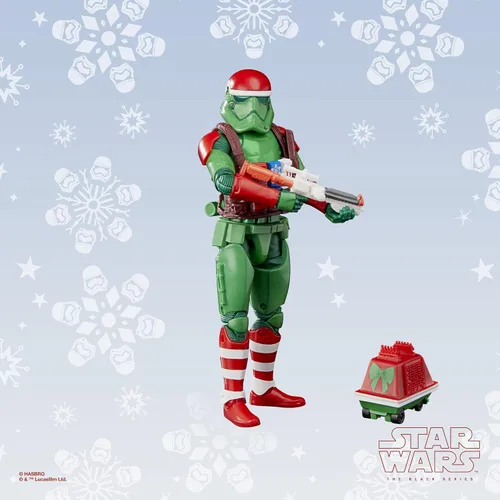 Miniatura 4 de STAR WARS The Black Series First Order Stormtrooper (edición navideña) y juguetes de droide de ratón, figuras coleccionables de 6 pulgadas
