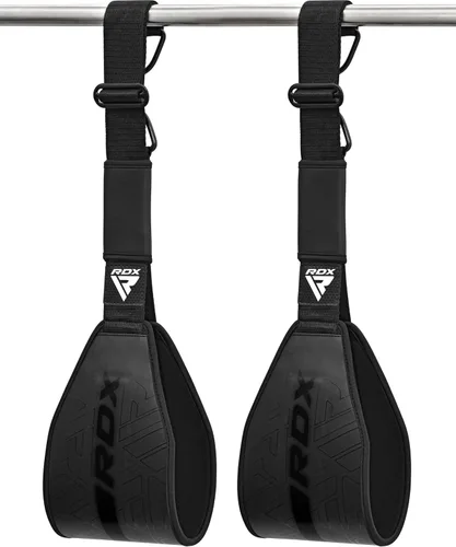 Miniatura 2 de RDX Correas AB para colgar en la barra de dominadas (par), cuero Maya Hide, construcción muscular abdominal, eslingas acolchadas de soporte
