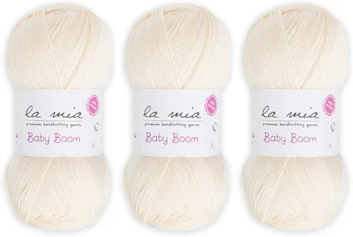 Miniatura 9 de 1 madeja La Mia Baby Boom, hilo acrílico 100% antipilling para tejer y ganchillo para tejer y ganchillo, 3.53 oz (3.5 onzas) / 820.2 ft
