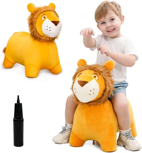Miniatura 10 de Bouncy Hopper - Juguete inflable de vaca con forma de caballo, juguete inflable para saltar de animales, paseo en gorila en interiores y exteriores