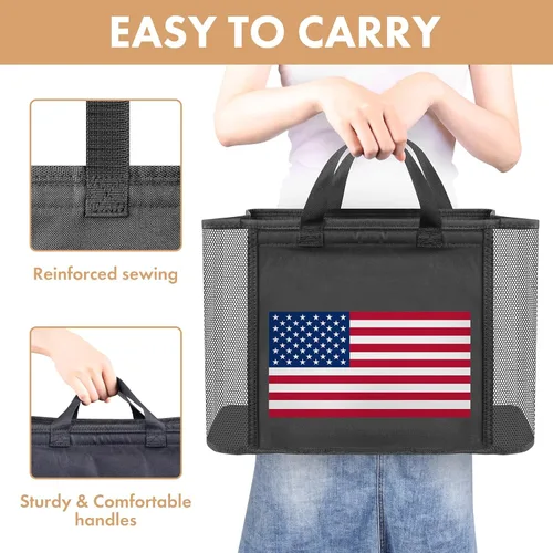 Miniatura 5 de NPET Cesta de lavandería plegable de 27 litros con material impermeable de PEVA, bolsa de almacenamiento para ropa, dormitorio y hogar Bandera