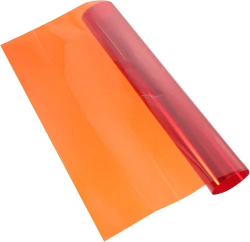 Housoutil Rollo de película láser de luz ambiental Sunset de 11.8 x 39.4 pulgadas, gel de filtro de color naranja para iluminación de estudio