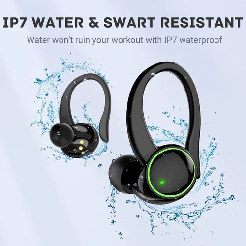 Miniatura 7 de Para Xiaomi Redmi Note 9 Pro Max Bluetooth 5.3 Auriculares estéreo 3D con gancho para la oreja, control táctil 40H sobre la oreja, auriculares