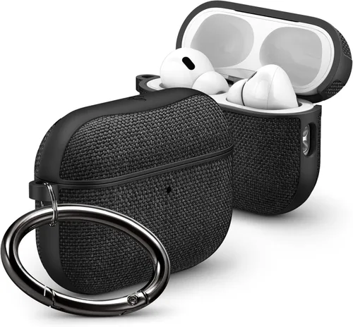 Spigen Funda para AirPods Pro 3, Urban Fit Compatible con Funda de AirPods Pro de 3ª Generación (2025), Cubierta de Tela Premium con Mosquetón -