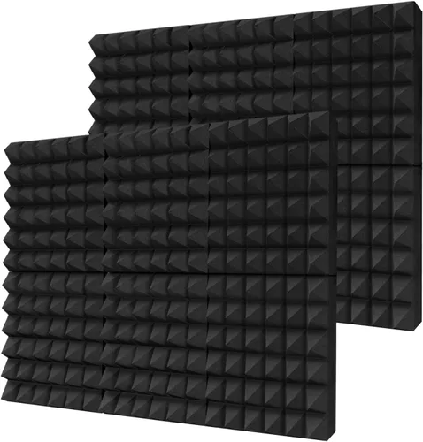 Miniatura 10 de TroyStudio Paneles de espuma acústica gruesa, 30 x 30 x 5 cm, 12 piezas de espuma absorbente de sonido en cuña, almohadilla insonorizante densa
