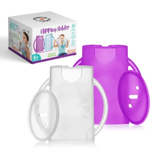 Miniatura 12 de Flipping Holder 2 en 1 para bolsas de comida y cajas de jugo para bebé (paquete de 2) - Envase seguro para alimentos sin apretar, con asas de fácil