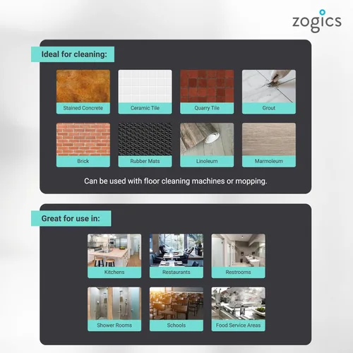 Miniatura 5 de Zogics Limpiador de pisos enriquecido con enzimas y concentrado desodorante, 128 onzas – Hace hasta 128 galones