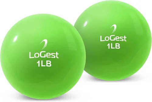 Logest Par de pelotas de ejercicio de tonificación ponderada, bola medicinal de forma redonda, 1 libra, 2 libras, 3 libras, 4 libras, 5 libras, 6
