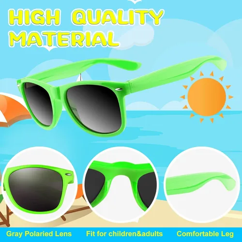 Miniatura 52 de ASTARON Paquete de 12 lentes de sol de fiesta de neón a granel para playa, boda, fiesta, piscina, suministros de fiesta