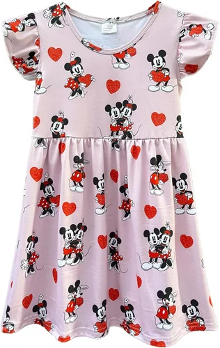 CCODDY Valentine's Day Baby Girls' Dresses Toddler Little Girls Fashion Skirt, Flutter Sleeves, Knee Length