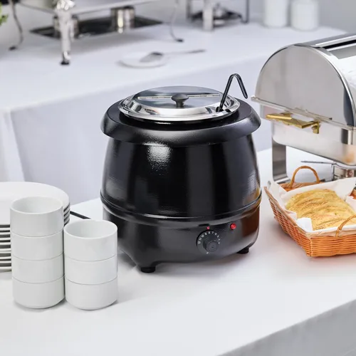Miniatura 8 de Winco Calentador eléctrico de sopa, 10.5 cuartos de galón, negro