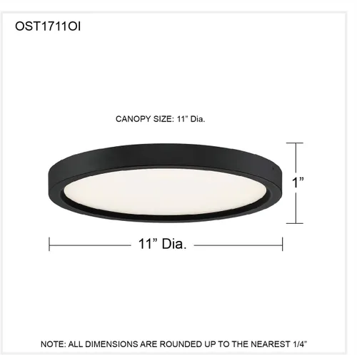 Miniatura 8 de Quoizel OST1711OI Outskirt - Lámpara de techo moderna de montaje súper empotrado, 1 luz, LED de 15 vatios, bronce aceitado