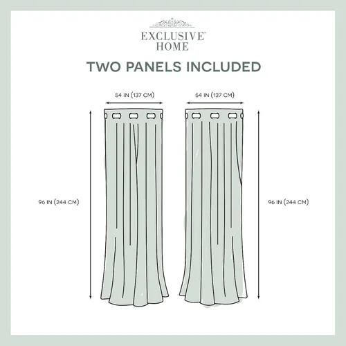 Miniatura 5 de Exclusive Home Curtains Chateau Rayed Sky Silk Grommet Top Top Curtain Panel Panel, 54x96, Pearl Black, 2 Count Perla negra