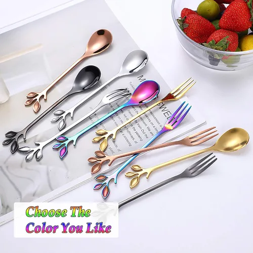 Miniatura 5 de Juego de 6 tenedores de frutas de acero inoxidable de 4.7 pulgadas, mini tenedores de ensalada, aperitivos, postres, aperitivos, tenedores pequeños