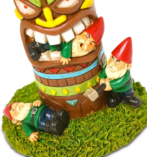 Miniatura 2 de Gnomo de Jardín de Pastel de Feliz Cumpleaños de 8' Adorno Divertido para el Césped para Celebraciones Decoración de Patio de Resina Duradera Regalo