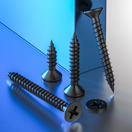 Miniatura 6 de Wensilon (300 piezas) #8x1 Tornillo de madera negro rápido metal autorroscante cabeza plana