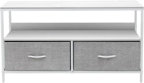 Miniatura 4 de Cómoda Sorbus con soporte para TV y 2 cajones de imitación de madera - Cofre elevador para televisión con almacenamiento - Mueble para dormitorio