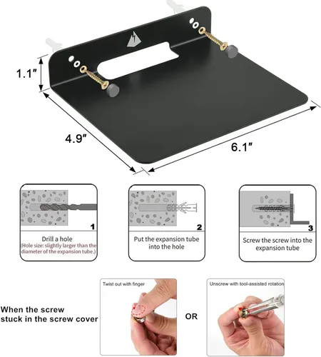 Miniatura 3 de Soporte de altavoz pequeño para estante flotante, estante de pared pequeño de 6 pulgadas, soporte de altavoz de metal para cámara web de seguridad