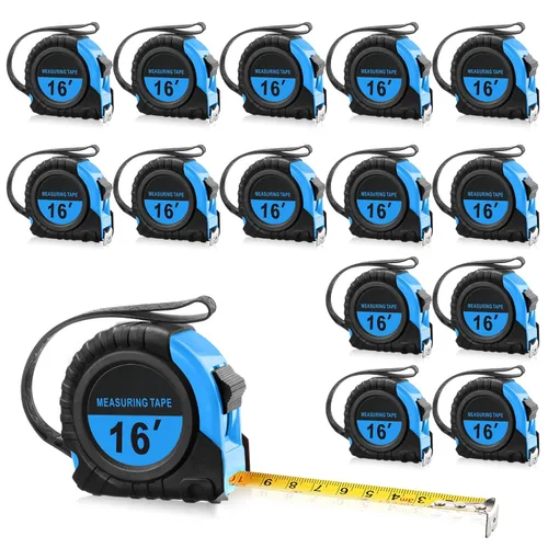 Yunsailing 15 cintas métricas de 16 pies/16.4 ft con fracciones cinta retráctil autobloqueante que mide conveniente lectura de 1/8 de medida pequeña