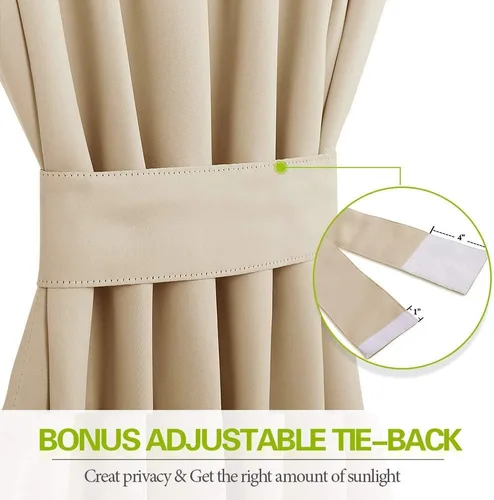 Miniatura 4 de Par de paneles de cortinas plisadas de doble pellizco para ventana (con 2 paneles combinados, 42 pulgadas de ancho x 45 pulgadas de largo)