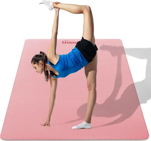 Miniatura 8 de UMINEUX Tapete de yoga grande para hombres y mujeres de 1/4 y 2/5 pulgadas, extra grueso, TPE para entrenamiento en casa, gimnasio, antideslizante