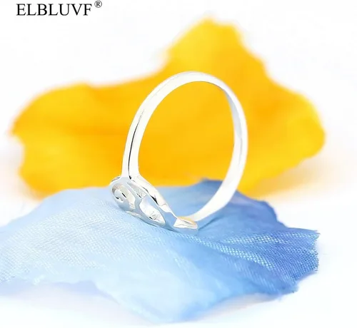 Miniatura 5 de Anillo de plata de ley 925 con elefante y animal de la suerte, regalo de dama de honor