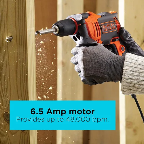 Miniatura 3 de BLACK+DECKER Taladro percutor, 6.5 amperios, 1/2 pulgada (BEHD201)
