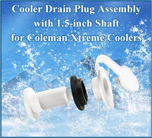 Miniatura 5 de JSP Manufacturing Aftermarket - Conjunto de tapón de drenaje de enfriador de eje blanco de 1.5 pulgadas para enfriadores Coleman Xtreme de 50