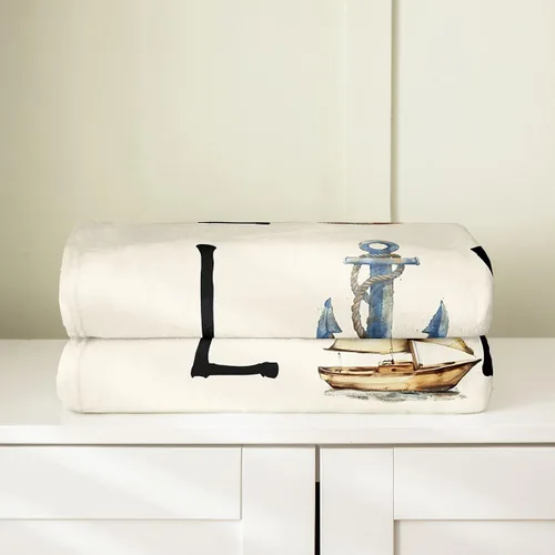 Miniatura 4 de Erosebridal Manta de casa del lago de tamaño Queen, manta náutica de ancla para niños, adolescentes, adultos, retro, velero, casa de lago, manta