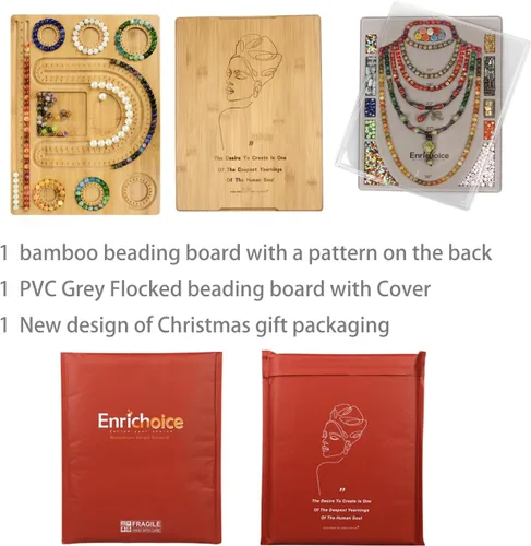 Miniatura 2 de Enrichoice Conjunto de tableros de cuentas multifuncionales para la fabricación de joyas de diseño con cubierta, hermosa inscripción en la parte