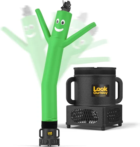 Miniatura 33 de LookOurWay Air Dancers Juego de Hombre de Tubo Inflable Mini - Tipo Inflable Ondulante Loco de 29" con Soplador para Publicidad de Escritorio - Verde