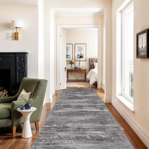 Miniatura 75 de Alfombra lavable para pasillo de 3 x 12 pulgadas, alfombras abstractas modernas con parte trasera antideslizante, alfombra ultra suave para cocina