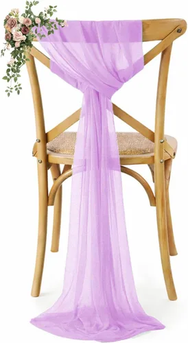 Miniatura 9 de VDS Paquete de 25, Rojo Manzana, Lazos de Gasa para Sillas con Bordado de Chiffon, Funda para Silla con Moño en la Parte Posterior, Ideal