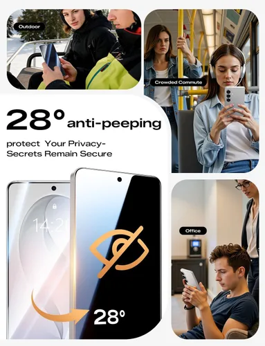 Miniatura 2 de MAGIC JOHN Paquete de 2 protectores de pantalla de privacidad de 3ª generación para Samsung Galaxy S26, antiespía, fácil de instalar con un tirón