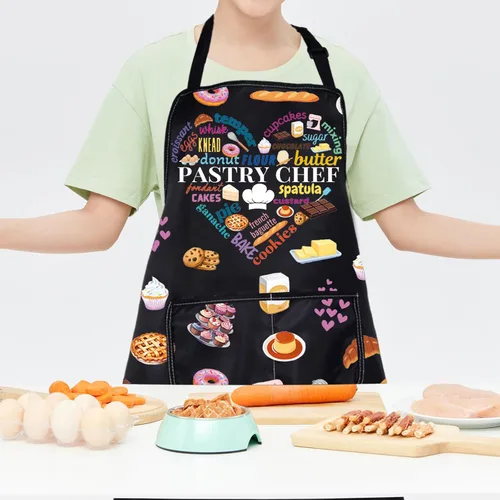 Miniatura 7 de CMNIM Delantal de chef pastelero, regalo de panadero, delantal de cocina para repostería, regalo de graduación para estudiantes culinarios, regalo