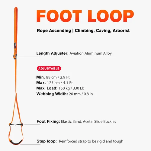 Miniatura 2 de GM CLIMBING Eslinga ascendente ajustable para cuerda ascendente escalada arborista ayuda espeleología equipo de escalada SRT cuerda caminar rana