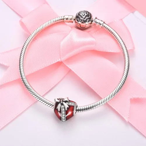 Miniatura 3 de DALARAN Dijes de Navidad para pulsera de plata de ley, copo de nieve azul con circonita cúbica para mujer