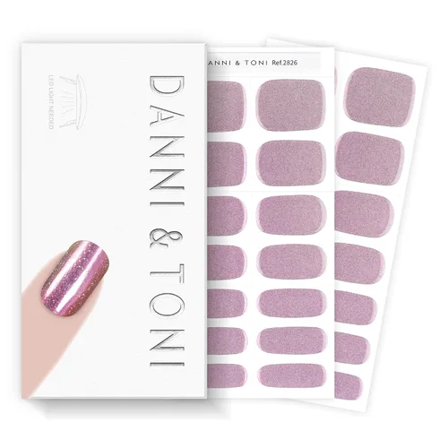 Miniatura 29 de DANNI & TONI Tiras de uñas de gel semicuradas, color rosa champán, ojos de gato, 28 calcomanías de regalo para mujer Aqua Ripple