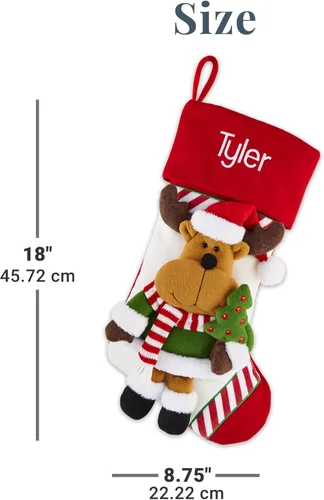 Miniatura 6 de Let's Make Memories - Medias navideñas personalizadas para la familia - Bordadas - De felpa 3D - Decoración navideña - 8"x18" - Familia bastón