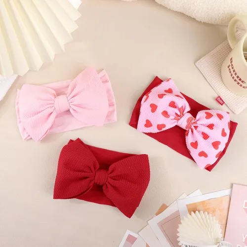 Miniatura 7 de Diademas grandes de 6 pulgadas con lazo de San Valentín hechas a mano con lazos, diademas de nailon suave de alta elasticidad, accesorios