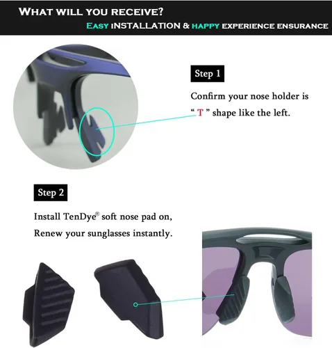 Miniatura 5 de Almohadillas de nariz de repuesto de tamaño estándar para gafas de sol Oakley Mercenary OO9424, color negro