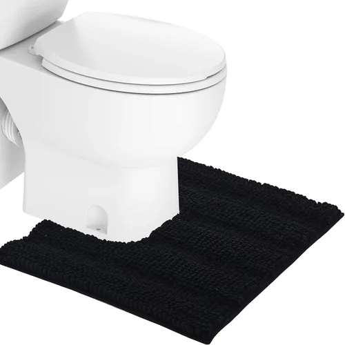 Miniatura 32 de NICETOWN Tapete negro para baño, antideslizante, suave, absorbente de agua, tapete de bajo perfil para entrada, tapete para vestíbulo, puerta