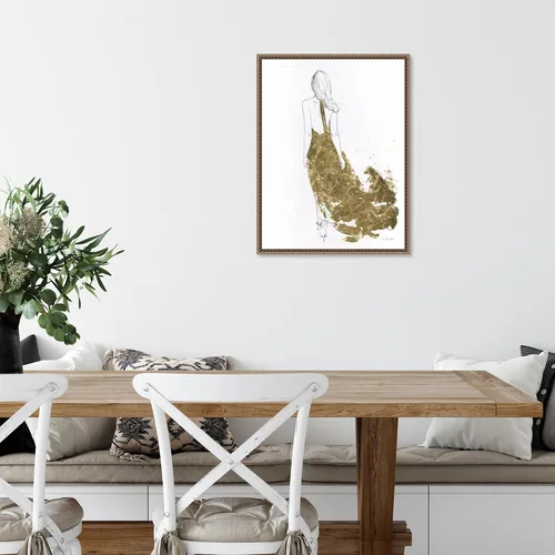 Miniatura 6 de Amanti Art Lienzo enmarcado para pared, 24 x 18 pulgadas, vestido dorado II por James Wiens, lienzo enmarcado para pared, obras de arte populares