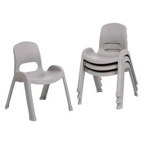 Miniatura 15 de ECR4Kids Silla apilable SitRight de plástico, 11 pulgadas, muebles de aula, negro, paquete de 4